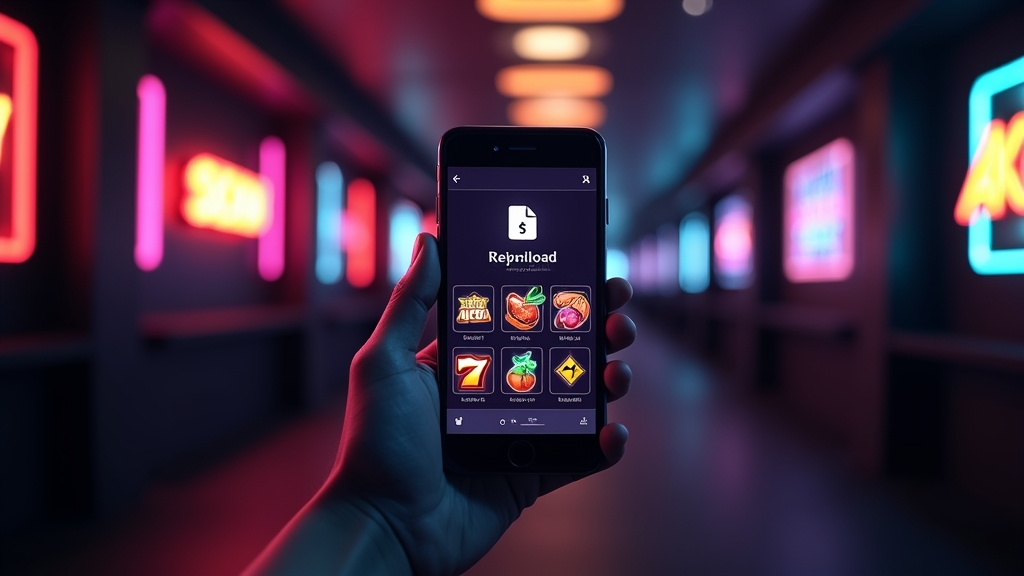Android phone showing an APK download screen in a dark casino setting